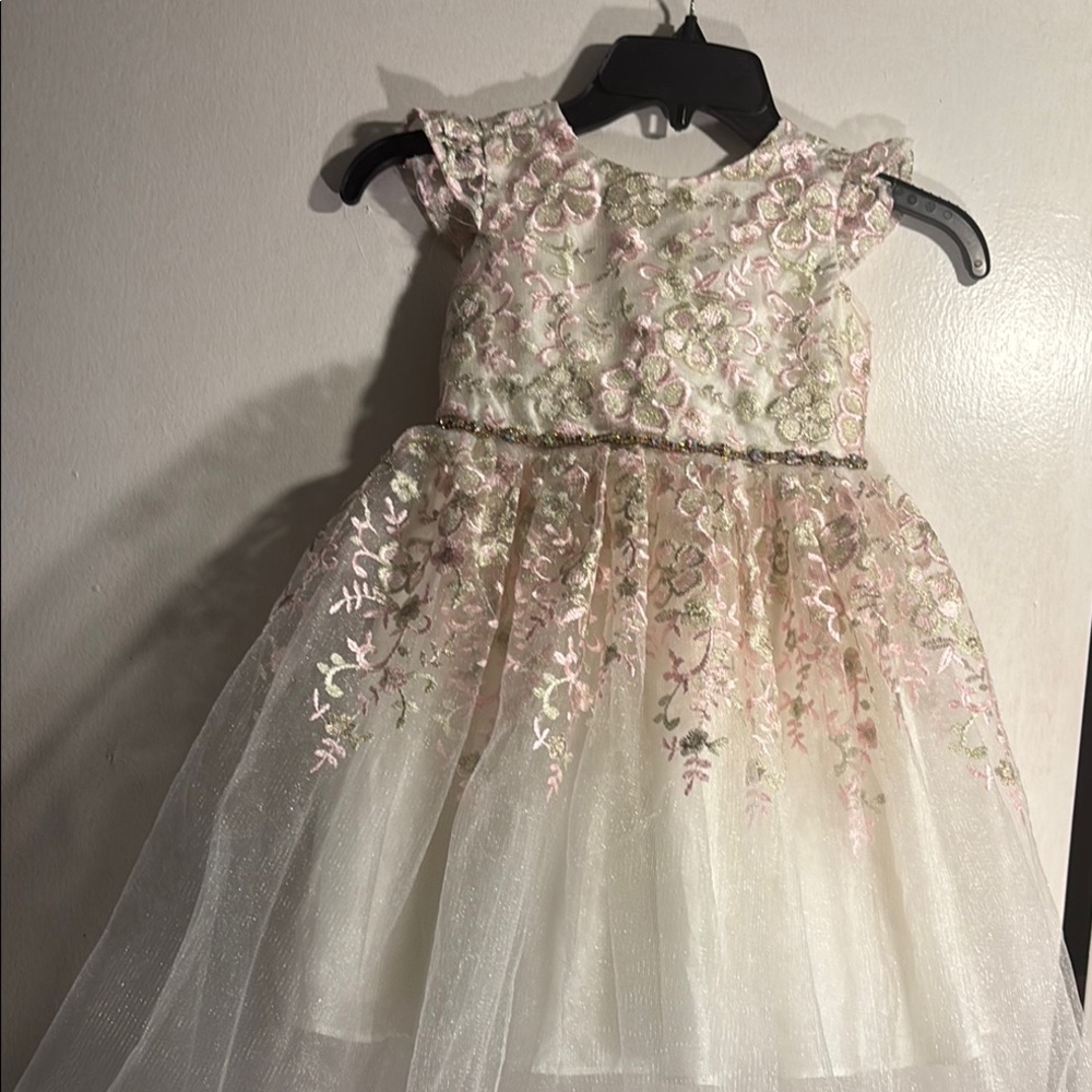 Rare Editions Pink and Cream Floral Dress
